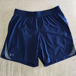 Under Armour Navy Blue Fitted Athletic Shorts - Size XL